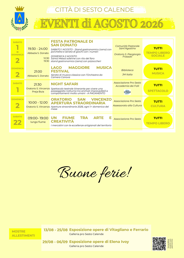 eventi AGOSTO 2