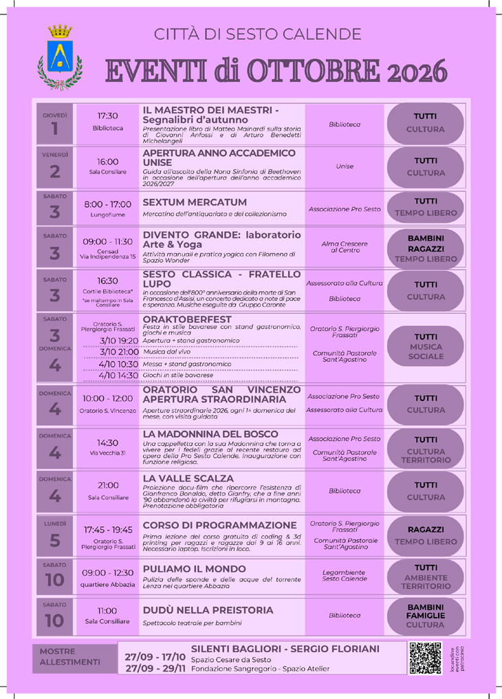 eventi OTTOBRE1