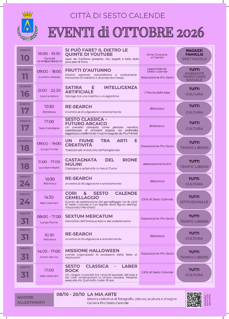 eventi OTTOBRE2