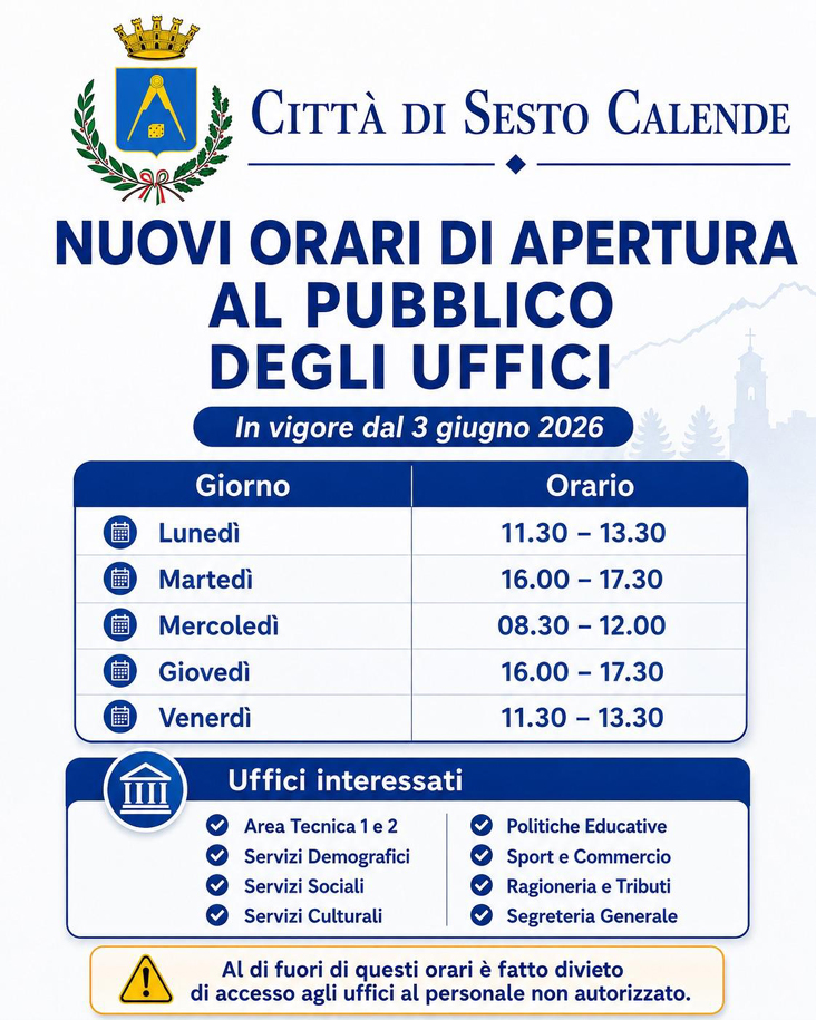 nuovi orari uffici nuovi orari uffici
